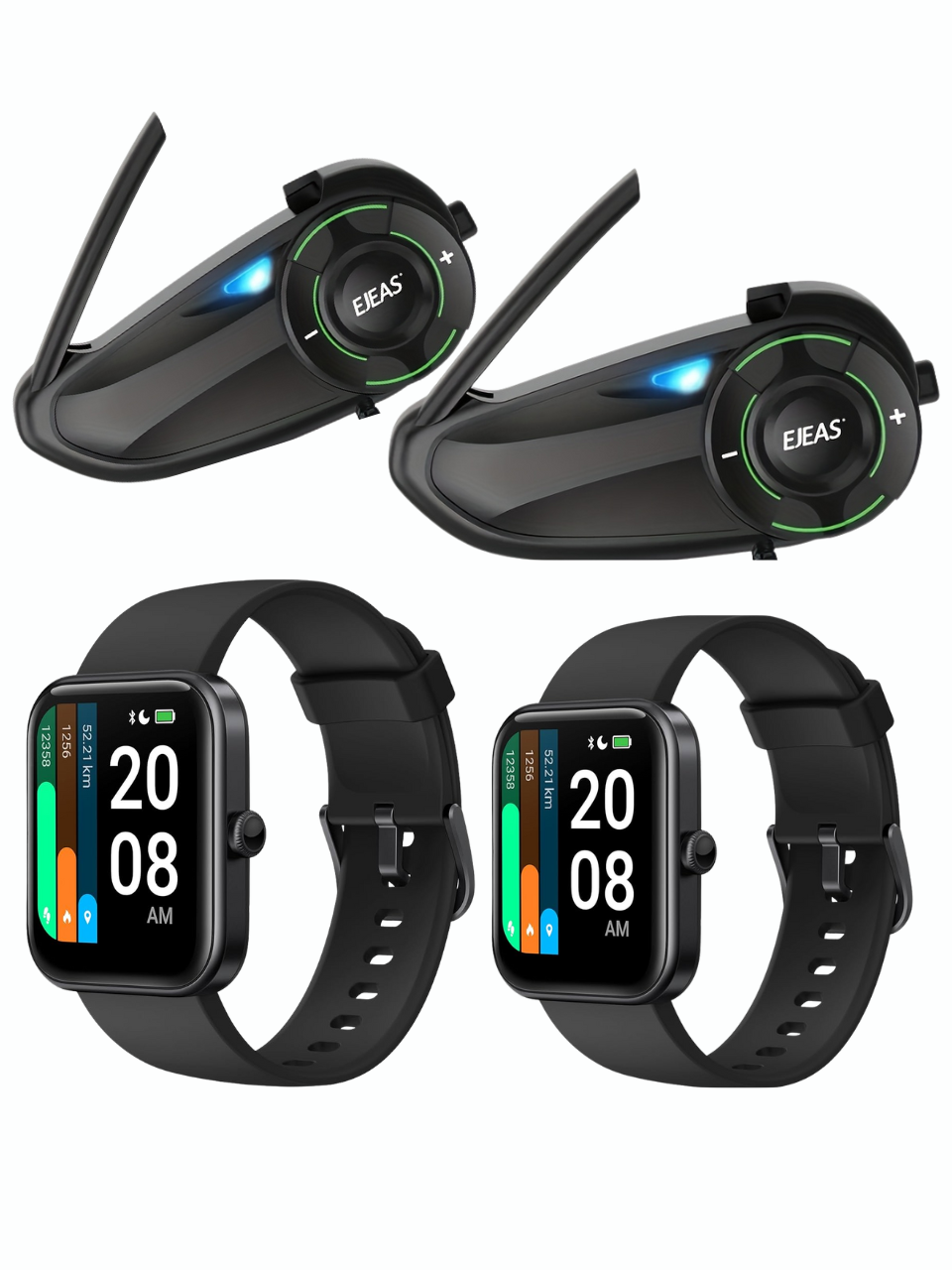 INTERCOMUNICADORES EJEAS Q8 + 2 SMARTWATCH TOTALMEN GRATIS