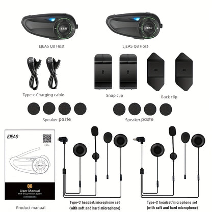 INTERCOMUNICADORES EJEAS Q8 + 2 SMARTWATCH TOTALMEN GRATIS